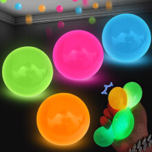 4Pcs Glow in The Dark Sticky Balls Upgraded Sticky Balls for Ceiling Stress Balls for Adults Sensory Toys for Kids Stress Relief Ball Christmas P
