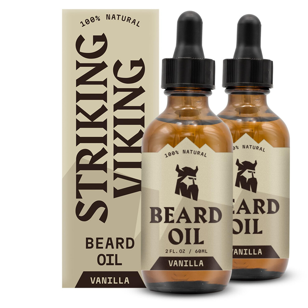 Striking Viking Scented Beard Oil Conditioner For Men - Natural Derived Formula With Tea Tree Argan And Jojoba Oils - Softens Smooths And Strengthe