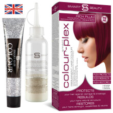 Rich Plum Purple Hair Dye | PPD free Permanent purple hair colour |Purple home hair colouring kit | Vegan hair dye | Cruelty free | Smart Beauty hair