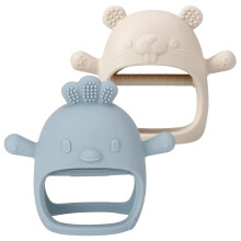 2 Pack Juguete de Mordedor para Bebé, Guante de Silicona BPA Libre para Necesidades de Succión