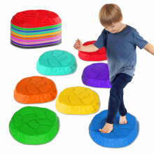 TECKMICO 10-Pack Stepping Stones voor Kinderen, Antislip Balansstenen Obstacle Course Spel