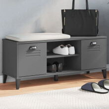 vidaXL Shoe Bench Storage Bench Seat Shoe Rack Anthracite Grey Engineered Wood