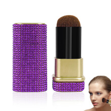 Biiange Ausziehbarer Rougepinsel, Bling Diamant Makeup Pinsel, mit Deckel - Verstellbar (Lila)