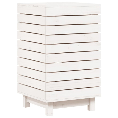VidaXL (white, 44 x 44 x 76 cm) vidaXL Laundry Basket Laundry Hamper with Lid Laundry Sorter Solid Wood Pine 1