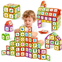 Magnetische Tegels Letters Speelgoed, Dieren Alfabet ABC Magneten voor Kinderen 1-8, 48PCS Stapel Speelgoed
