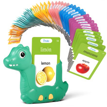 Bilingual Spanish and English Talking Flash Cards for Toddlers 1-3 Montessori Learning Toys with 31 Themes Pocket Speech Toys for Language Developme