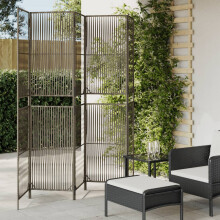 (grey, 245 x 200 cm) vidaXL Room Divider Outdoor Privacy Screen Foldable Balcony Screen Poly Rattan