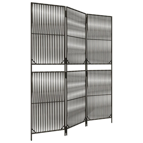 VidaXL vidaXL Room Divider 3 Panels Privacy Screen Balcony Screen Grey Poly Rattan 1