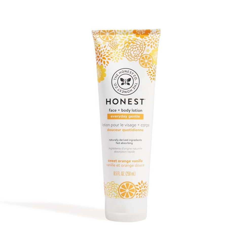 The Honest Company Orange Honest Perfectly Gentle Sweet Vanilla Face And Body Lotion With Naturally Derived Botanicals, Vanilla, 85 Fluid Ounce