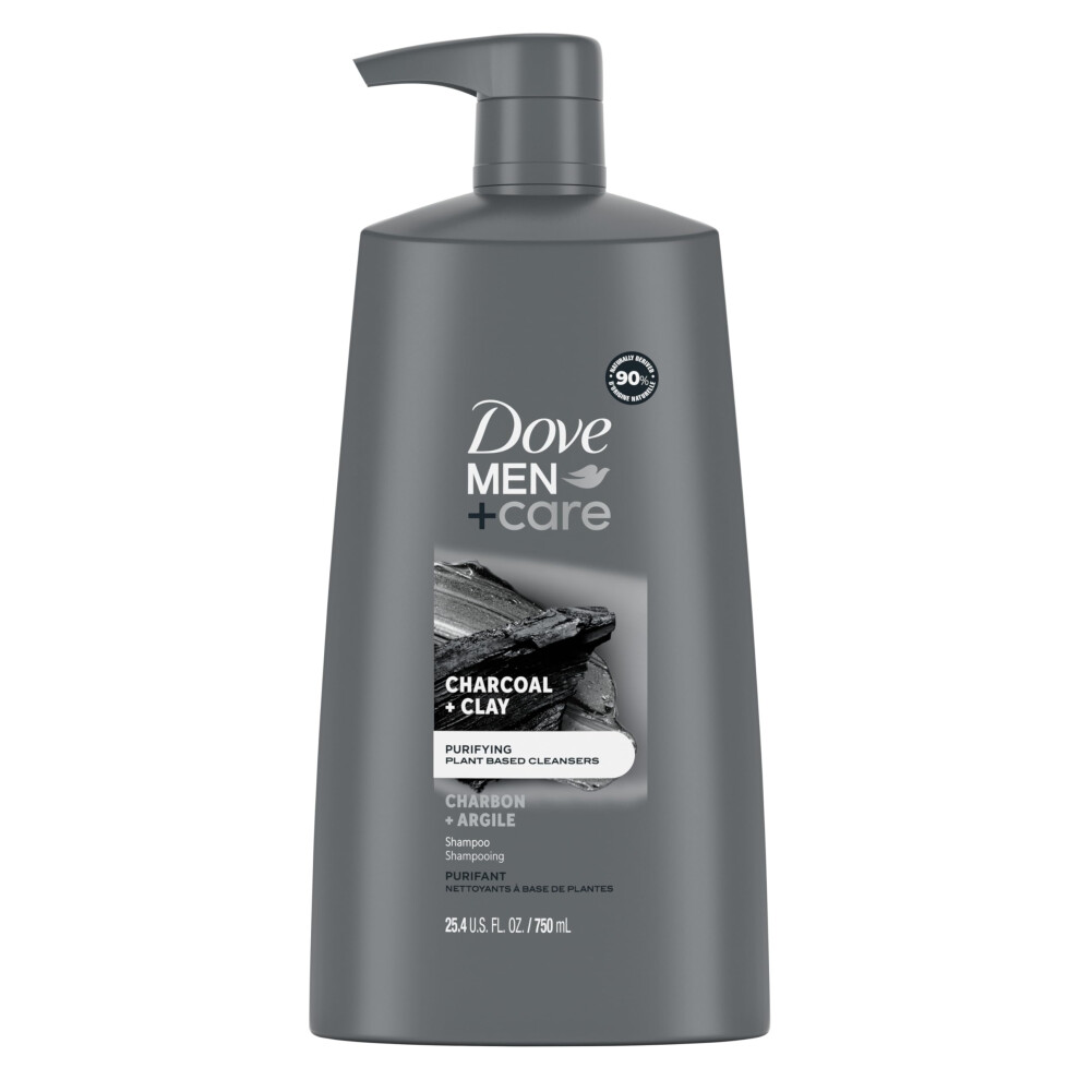 Suave Dove, Men + Care, Shampoo, Purifying, Charcoal + Clay, 25.4 Fl Oz (750 Ml)