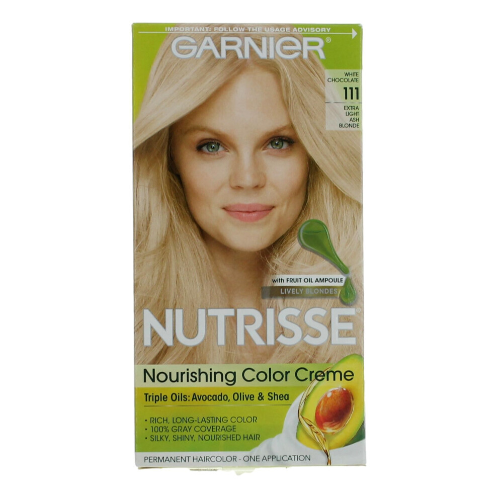 Photos - Hair Dye Garnier Nutrisse Nourishing Hair Color Creme, 111 Extra-Light Ash Blonde , 1 Kit TX (White Chocolate)