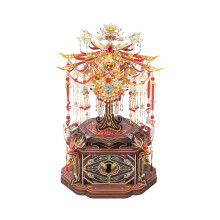 MU 3D Metal Puzzle Phoenix Crown Jewellery Box Models Kits Building 3D Wooden Puzzles, Jewellery Storage Box DIY Craft Work Miniature Building, Birthd