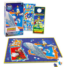 Sonic the Hedgehog-puzzel voor kinderen - bundel met 100-delige puzzelstickers Meer | Sonic-puzzels voor jongens, meisjes, kinderen van 4 tot 8 jaar