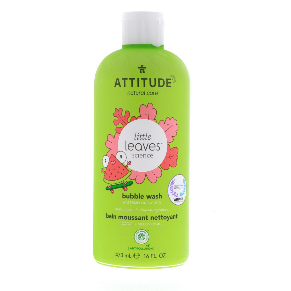 , Little Leaves Science, Bubble Wash, Watermelon & Coco, 473Ml Attitude