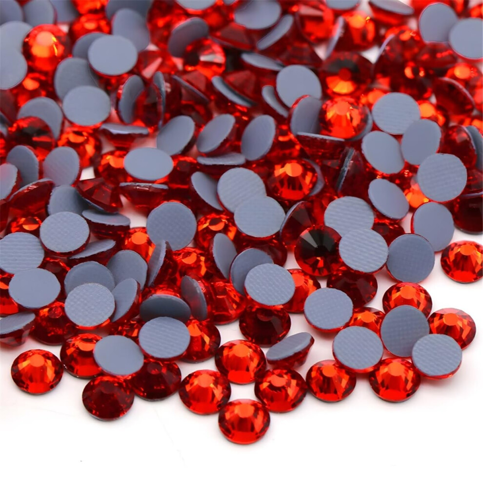 Kzkcy Red Hotfix Rhinestones Flatback Glass Rhinestone 288Pcs Ss30 5.8-6.2Mm Round Gems For Nails Art Glitter Crystals Stone Diy Bags Clothes Shoes (Red)