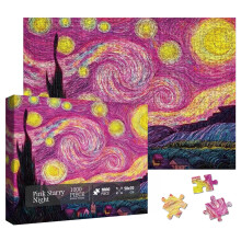Art Starry Night Festing Rejtvnyek Felnotteknek 1000 Darab Kihv Van Gogh Tj Nvny fa kiraks Rejtvnyek Nehz eszttikus Rzsaszn Termszet Hol