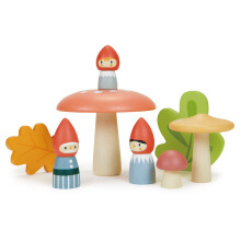Tender Leaf Toys - Waldgnom Familie - 8-teiliges Holzspielset, Kinderzimmerdekoration - Fördert Kreativität