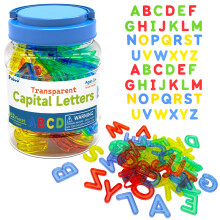EXBEPE Transparante Hoofdletters 52 Stuks voor Lichttafel Lichttafel Speelgoed en Manipulatieven voor Kinderen Educatief Alfabet Set
