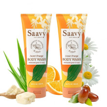Saavy Naturals Sweet Orange Body Wash, Vegan Shower Gel met Kokosolie en Shea Butter - 8.5 Fl Oz