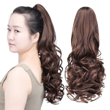SYXLCYGG Bruine Clip Ponytail Synthetische Nep Claw Ponytails Haar Extensions 20" Golvend 5.3 OZ