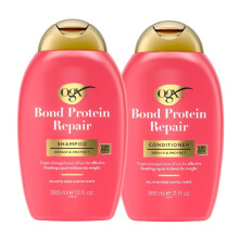 OGX Repair + Protect Bond Protein Shampoo + Conditioner, Herstelt Beschadigd Haar, Sulfaatvrij, 13