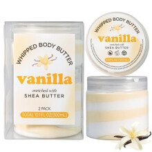 puresoak Vanille Whipped Body Butter voor Vrouwen, Shea Body Moisturizer voor Droge Huid