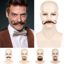 XRDDFL Finto Baffo Barba Realistica Capelli Umani Finta Peluria Viso Brown