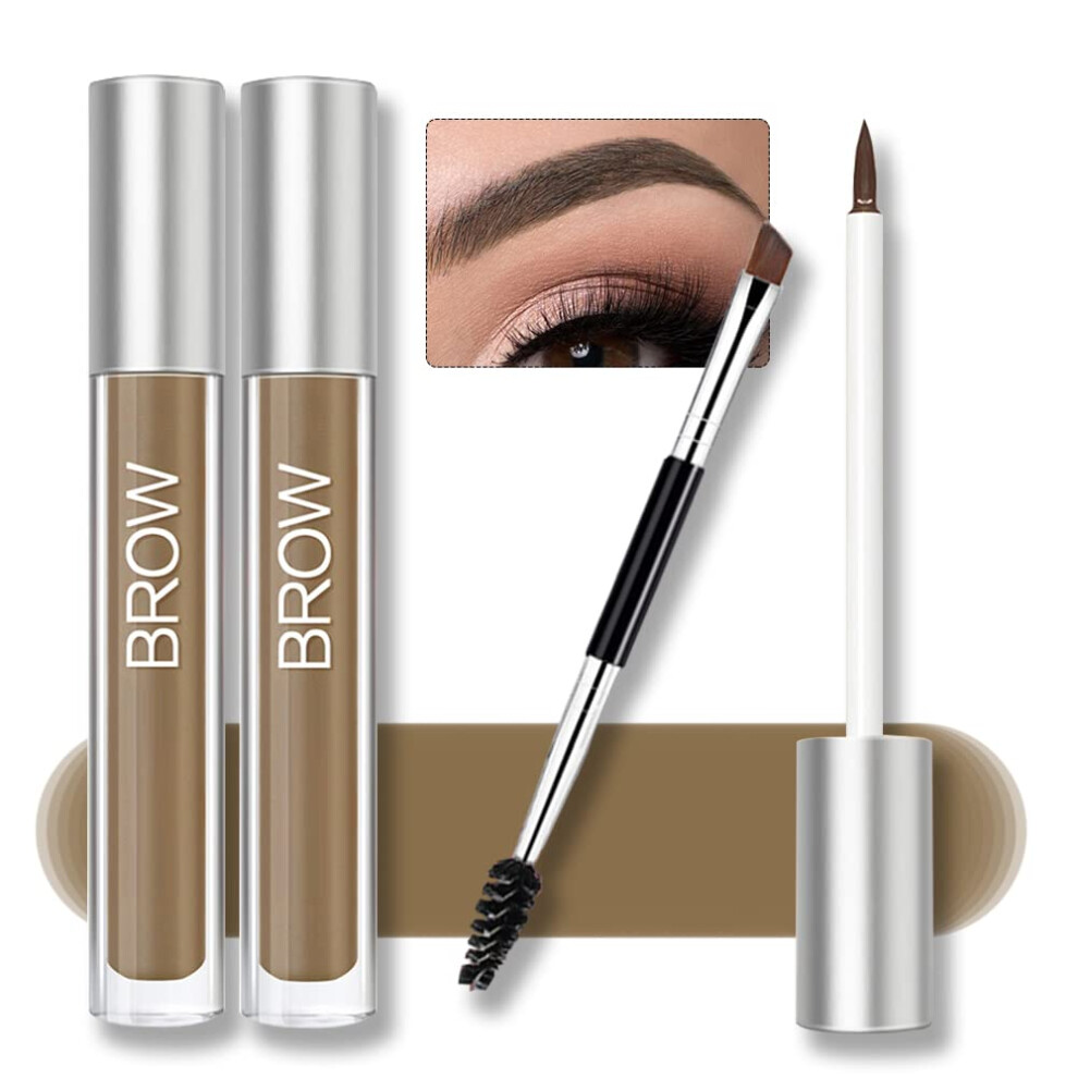 Zssemei Waterproof Eyebrow Gel For Long Lasting Highly Tinted Liquid Eye Brow Makeup Sweatproof Natural (Brunette 2 Pcs)