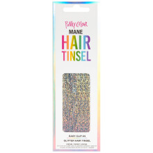 Tinsel para el cabello Punky Mane - Silver Lining, extensiones de 13 pulgadas, clips fáciles para fiestas