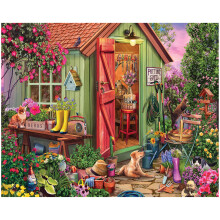 White Mountain Potting Shed Puzzle Puzzle primaverile da 1000 pezzi per nonni adulti