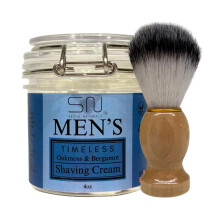 Seoul Naturals Timeless Oakmoss & Bergamot Rakvaskräm med Barberborste, k beauty, 6 oz