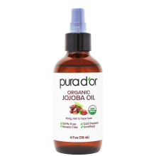 PURA D'OR 4 Oz Biologische Jojoba Olie - USDA Gecertificeerd - 100% Puur & Natuurlijke Vochtinbrenger