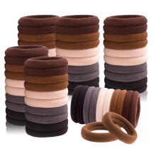 TBUKEOM Haarbandjes zonder Beschadiging, 100 PCS Zachte Naadloze Katoen & Nylon Elastische Haarbanden