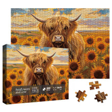 Gynyru napraforg Highland tehn kiraks 1000 darabos felnott termszet llatok virgfests kiraks vicces muvszeti nvny festoi puzzle