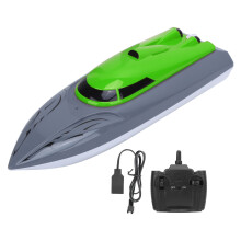 Bateau télécommandé haute vitesse pour piscines et lacs, télécommande avancée avec portée du signal 2,4 GHz, bateau RC rechargeable avec deux
