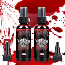 Spray de Sangre Falsa para Halloween 2Pack, 2x2 fl oz Kit de Maquillaje de Sangre