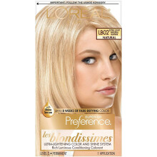 L'Oreal Paris Superior Preference Fade-Defying Shine Permanent Hair Color, LB02 Extra Light Natural Blonde, 1 Kit