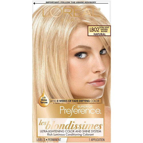 L'Oreal Paris Superior Preference Μόνιμη Χρώση Μαλλιών, LB02 Πολύ Ανοιχτό Φυσικό Ξανθό, Πακέτο 1