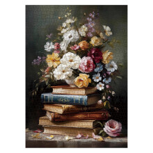 Vintage knyvek Virgos Rejtvnyek Felnotteknek 1000 db Gynyru retro vadvirgos lapok Jigsaw Puzzle Muvszeti Eszttikus Vza Virgos Nvny Fests