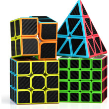 Roxenda Speed Cube Set, Bundel van 2x2 3x3 4x4 en Pyraminx voor Kinderen en Volwassenen [4 Pack]