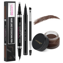 LAVONE Kit de Maquillaje con Lápiz de Cejas Similar al Cabello, Lápiz de Cejas Impermeable