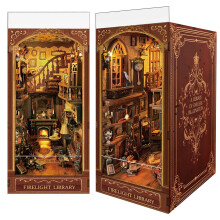 Biblioteca Firelight, Casa Miniatura DIY para Decoración Mágica, Decoración de Estantería 3D para Adultos y Principiantes