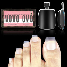 NOVO OVO Ongles en Gel Pressés Carrés Élargis, 240 Pointes en 15 Tailles