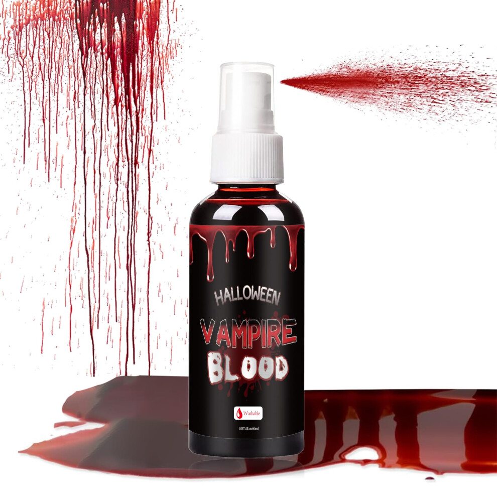 Js2u Zw Halloween Fake Blood Spray Blood Splatter Fake Blood Washable Fake Blood For Clothes And Zombie Monster Vampire Clown Cosplay Party Makeup