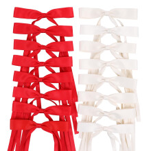 WORTL Red Hair Clips Csipetek Coquette Ribbon Bowknot hossz farokkal Princess Hair masnik French Barrettes Hajkiegsztok noi lnyoknak 16 DB (vrs