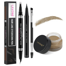 LAVONE Kit de Maquillaje para Cejas con Lápiz de Microblading Impermeable