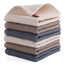 Dish Cloth for Kitchen 6 Packs Cotton Cleaning Rags in Waffle Wave Ultra Soft Super Absorbent Dishcloth for Washing Dishes 13 x 13 Quick Drying Re
