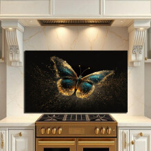 Gehard Glazen Achterwand voor Keuken, Vlinder Fornuis Spatwand, Glazen Achterwand