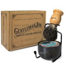 Gentleman Jon Complete borotvakefe kszlet - Rgi divatos borotvlkoz kszlet frfiaknak, borotvakefe-tl szappant s llvnyt, Vintage nedves borot