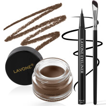 LAVONE Set de Eyeliner - Kit de Maquillaje Impermeable con Lápiz de Eyeliner Líquido, Gel y Pincel